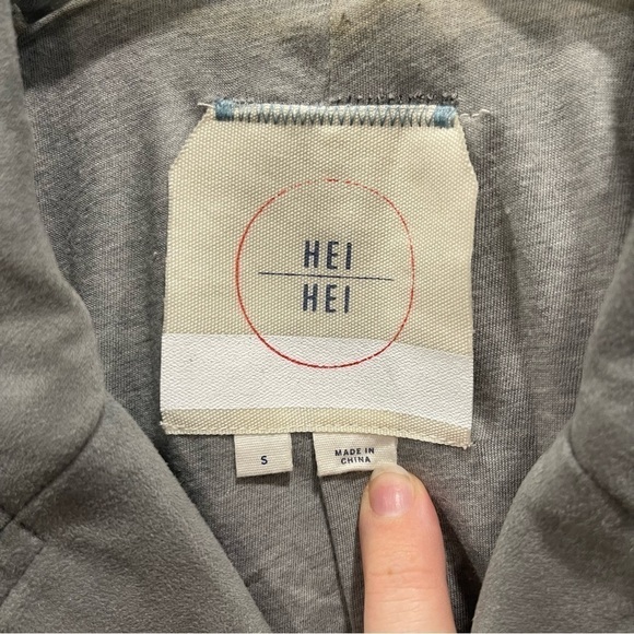 Anthropologie Hei Hei Vegan Suede Perforated Asymmetric Zip Moto Jacket Small - Picture 4 of 10